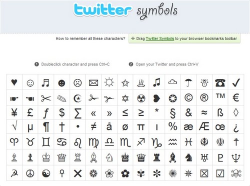twitter symbols